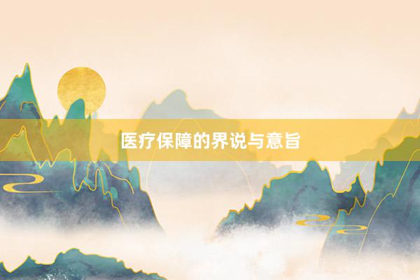 医疗保障的界说与意旨